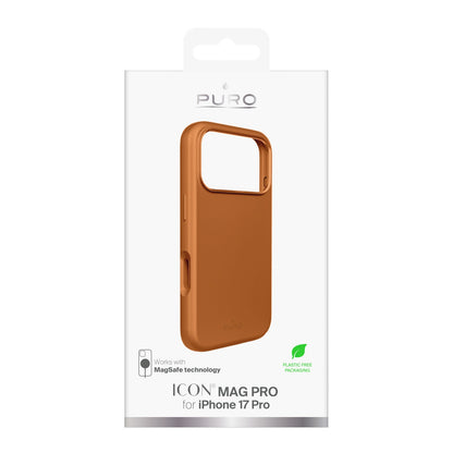 PURO Silicone Case with Camera Protection and Aluminum Buttons for iPhone 17 Pro MagSafe - Orange – image 2