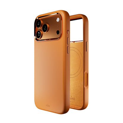 PURO Silicone Case with Camera Protection and Aluminum Buttons for iPhone 17 Pro MagSafe - Orange – image 5