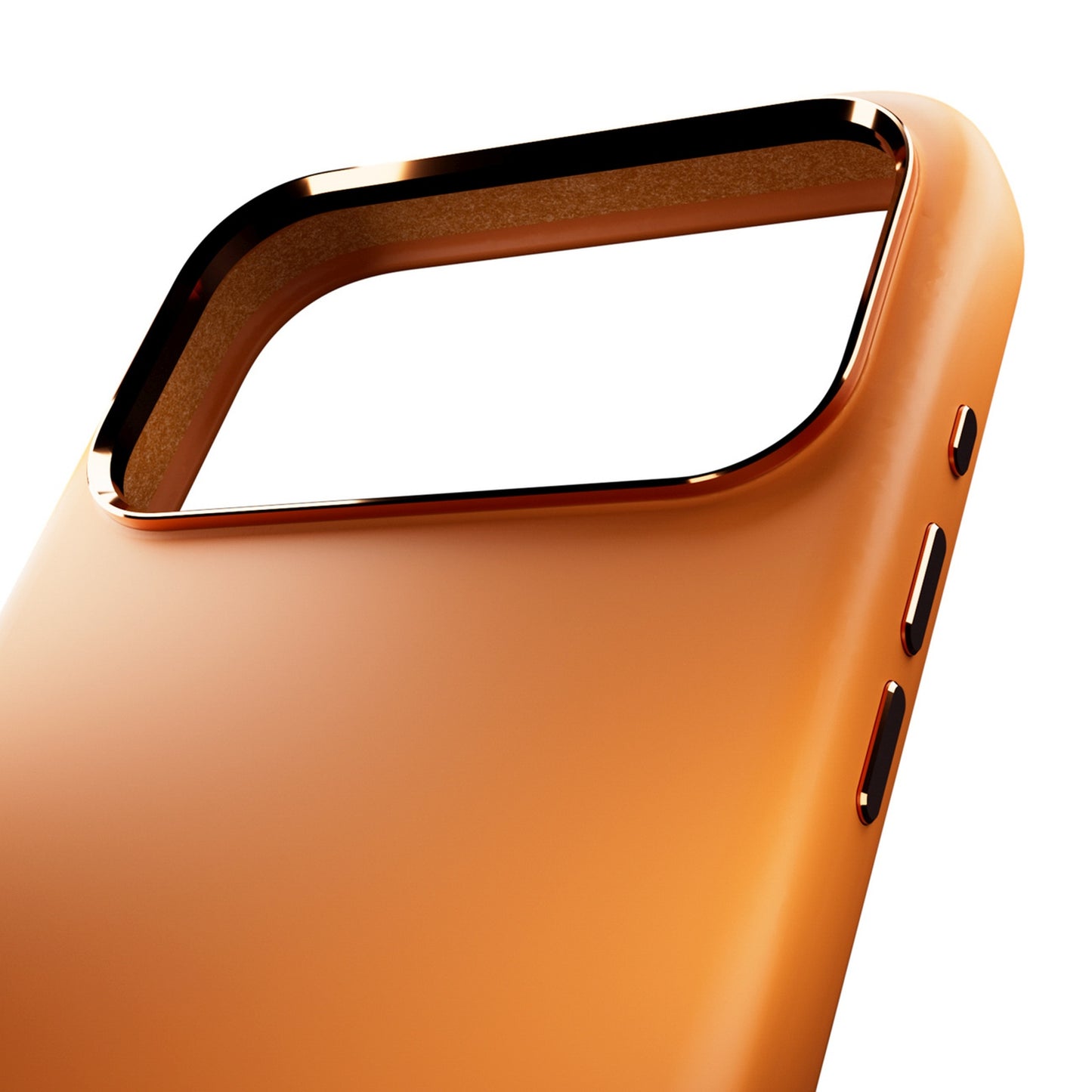 PURO Silicone Case with Camera Protection and Aluminum Buttons for iPhone 17 Pro MagSafe - Orange – image 7