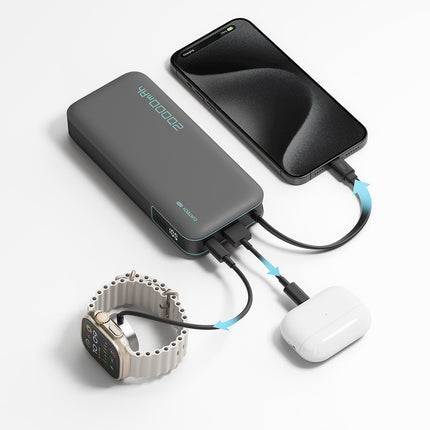 PURO Powerbank 10000mAh USB-A USB-C with built-in cable - white – image 8