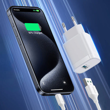 JOYROOM USB-A 18W wall charger with USB-A - USB-C cable 1m - white – image 3