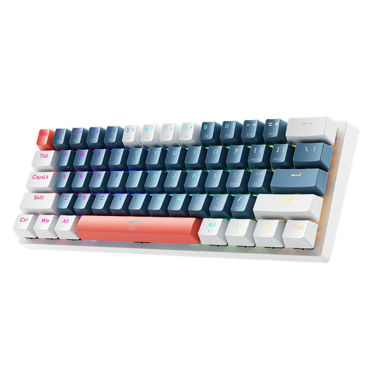 MACHENIKE Brown Switch wired mechanical backlit gaming keyboard - blue and white