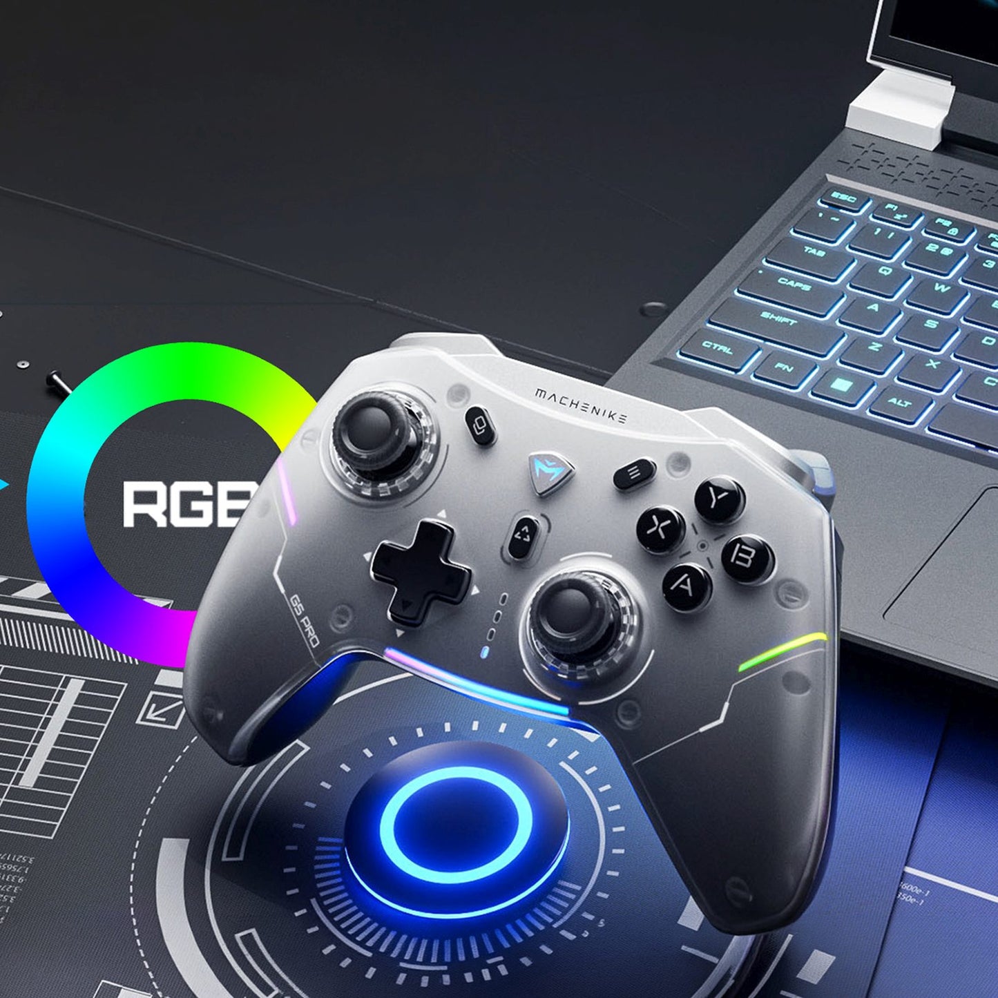 MACHENIKE G5Pro Max wireless controller with gaming charging station - gray – image 3