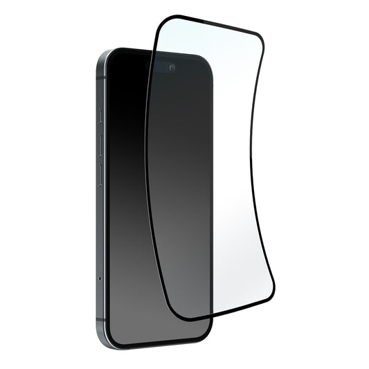 PURO Hybrid glass with a black frame for iPhone 16 Pro Max Flexible Glass D3O