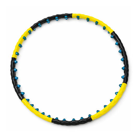 WOZINSKY Hula hoop with massage protrusions, foldable - black and yellow