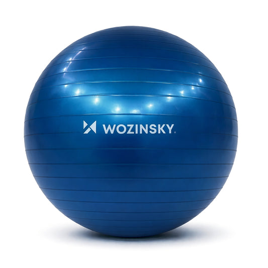 WOZINSKY Gymnastic exercise ball with a pump, 65 cm - blue