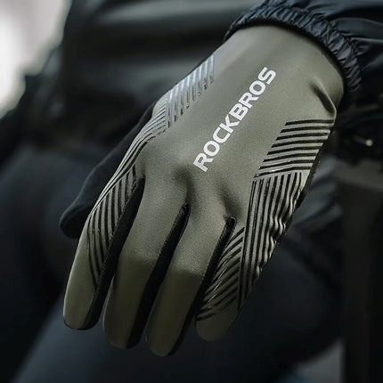 ROCKBROS Shock-absorbing cycling gloves, size L - green and black – image 21