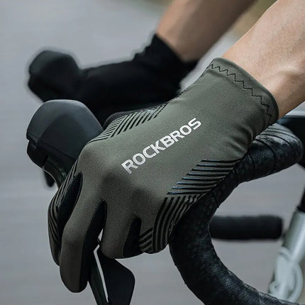 ROCKBROS Shock-absorbing cycling gloves, size L - green and black – image 15