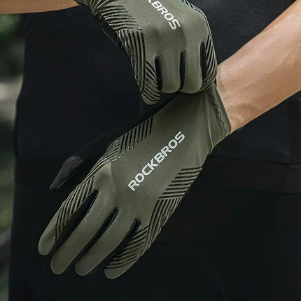 ROCKBROS Shock-absorbing cycling gloves, size L - green and black – image 16