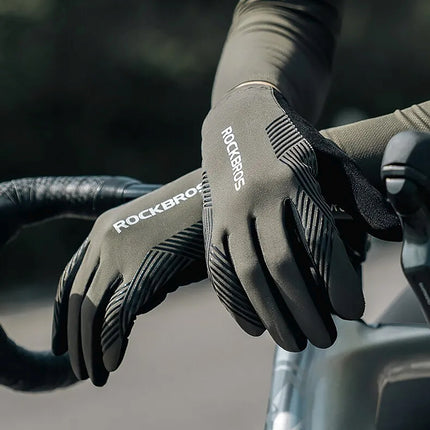 ROCKBROS Shock-absorbing cycling gloves, size L - green and black – image 20