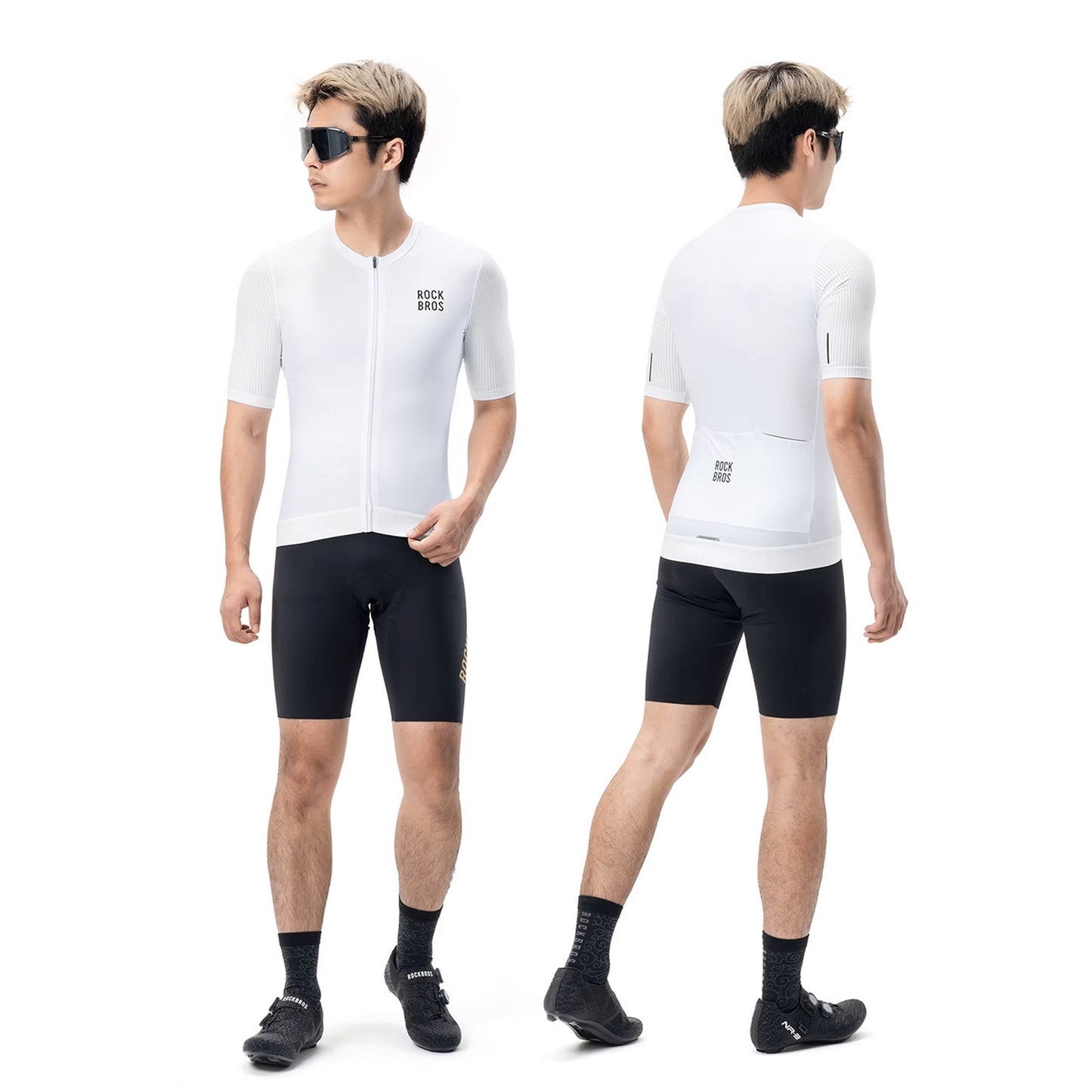 ROCKBROS Short-sleeved cycling jersey, size M - white – image 8