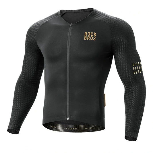 ROCKBROS Diamond long-sleeved cycling jersey, size XXXL - black