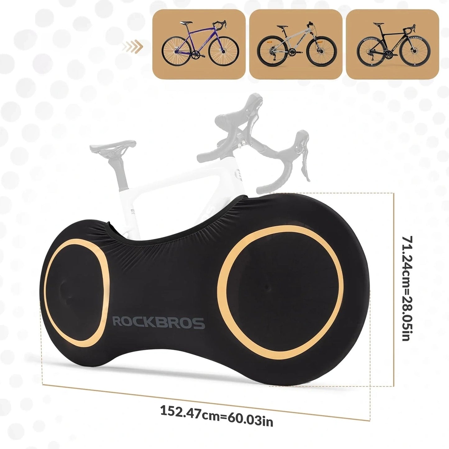 ROCKBROS Elastic cover for bicycles 26-29 inches 71×152 cm - black – image 2