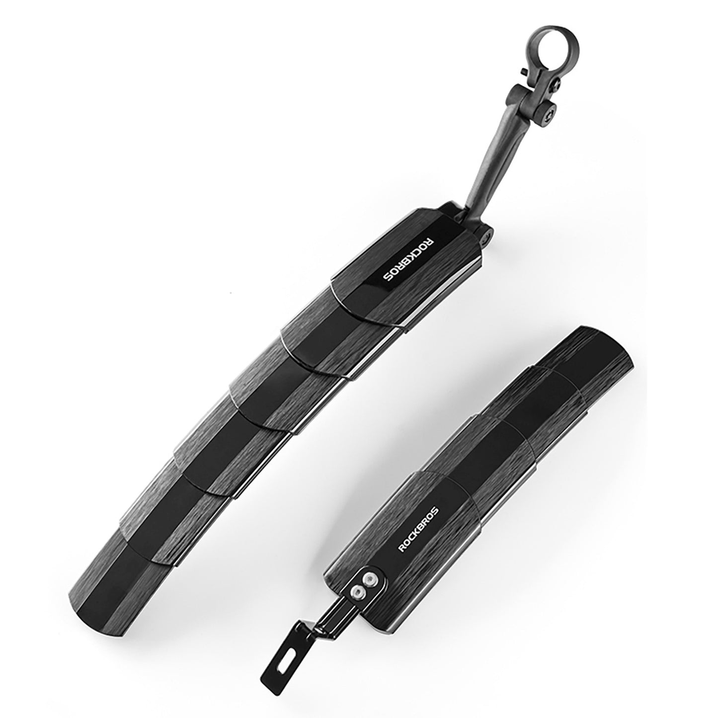ROCKBROS Set of foldable, telescopic bicycle fenders - black