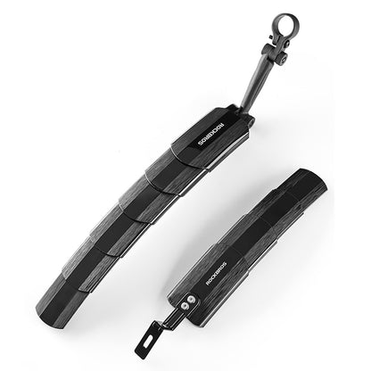 ROCKBROS Set of foldable, telescopic bicycle fenders - black