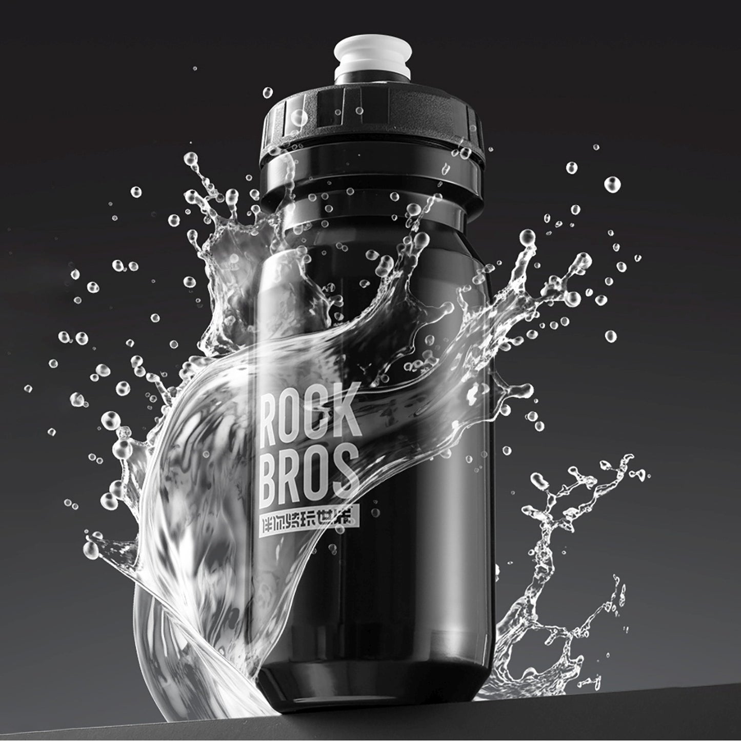 ROCKBROS Bicycle bottle for water drinks 600 ml - black – image 5