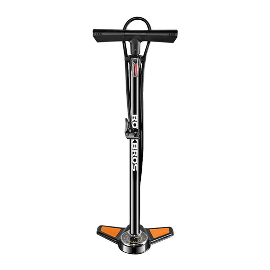 ROCKBROS Floor bicycle pump with pressure gauge - black and orange