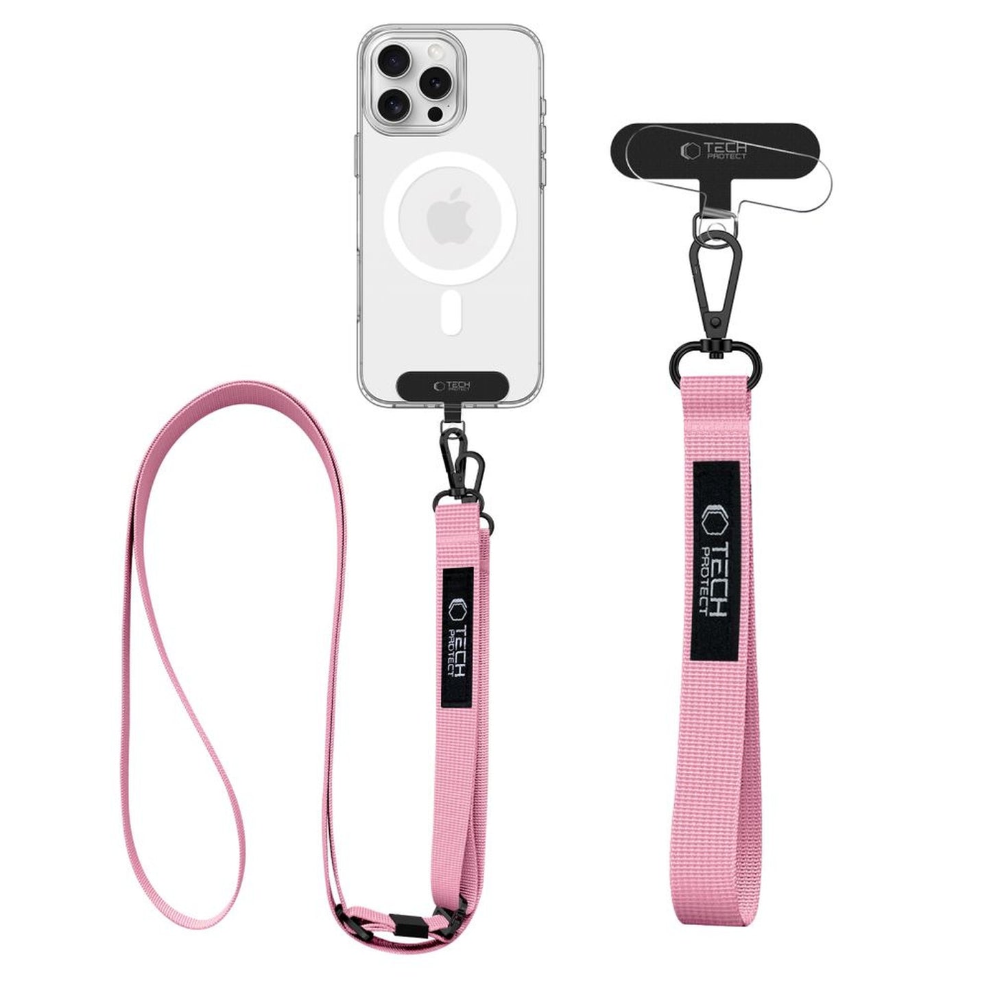 Tech-Protect Rope Crossbody 2in1 lanyard for smartphone case and wrist - pink – image 2