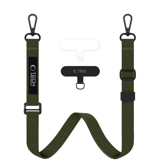 Tech-Protect Rope Crossbody 2in1 lanyard for smartphone case - olive