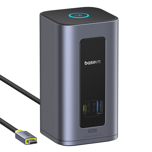 BASEUS HUB docking station 12in1 USB-C to USB-C USB-A HDMI DisplayPort Rj45 - gray
