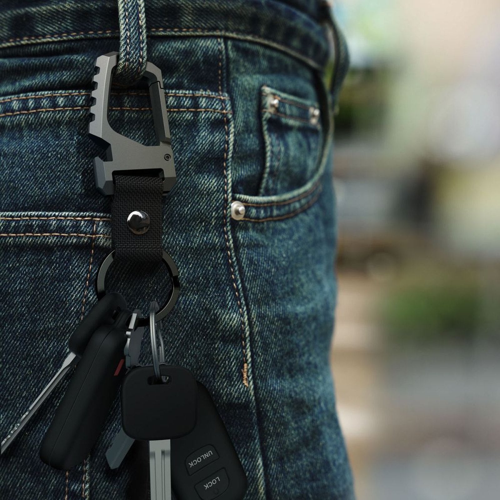 Tech-Protect Keychain with carabiner and bottle opener - black and gray – image 6