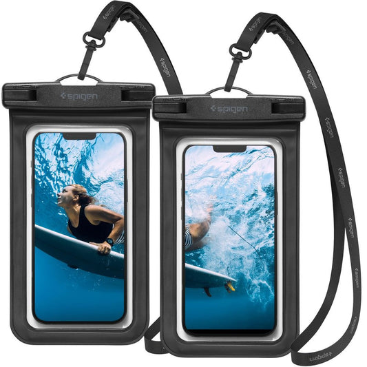 SPIGEN Waterproof case for smartphone with lanyard IPX8 black - 2 pcs.