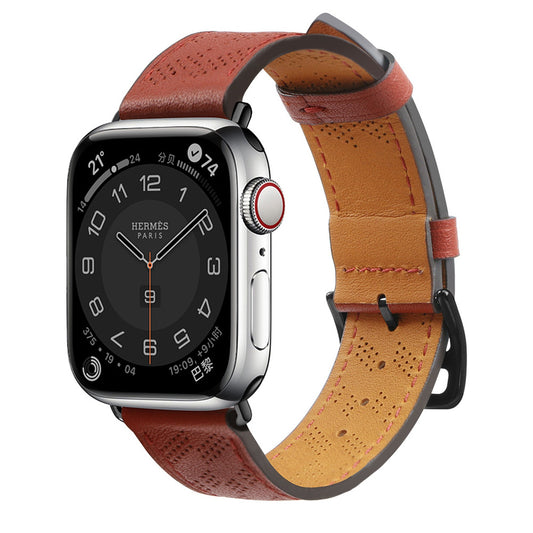 HURTEL Leather strap bracelet for Apple Watch 38 / 40 / 41 mm - red