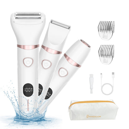 MAXGROOM Women's 3in1 waterproof trimmer for body, face, bikini, white - set – image 2