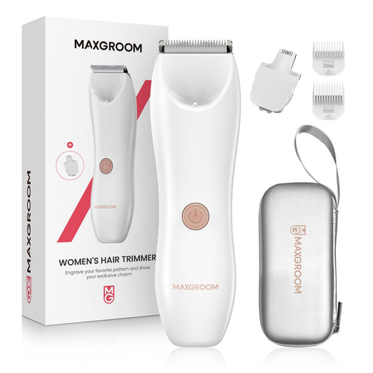 MAXGROOM Women's 2in1 waterproof trimmer for body and face, white - set
