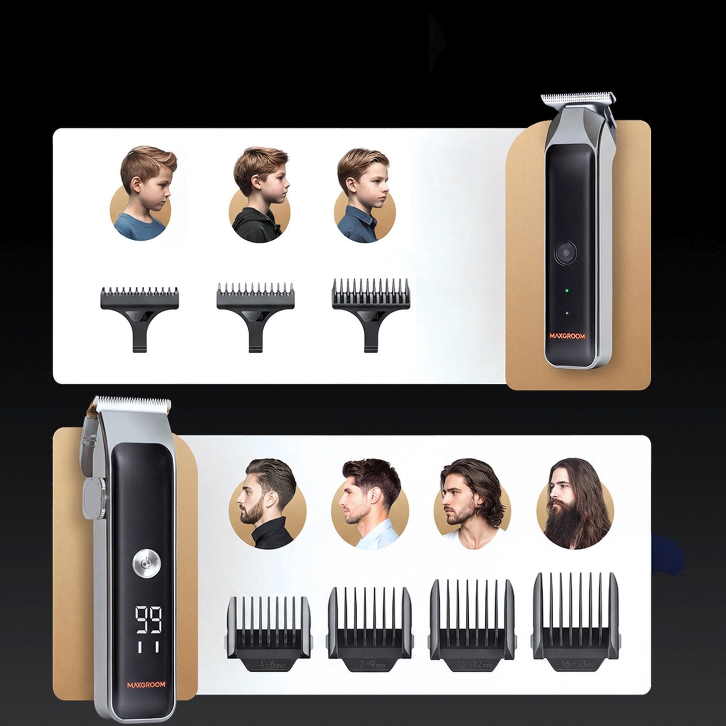 MAXGROOM Clipper with trimmer 7 LED USB-C attachments - set – image 8