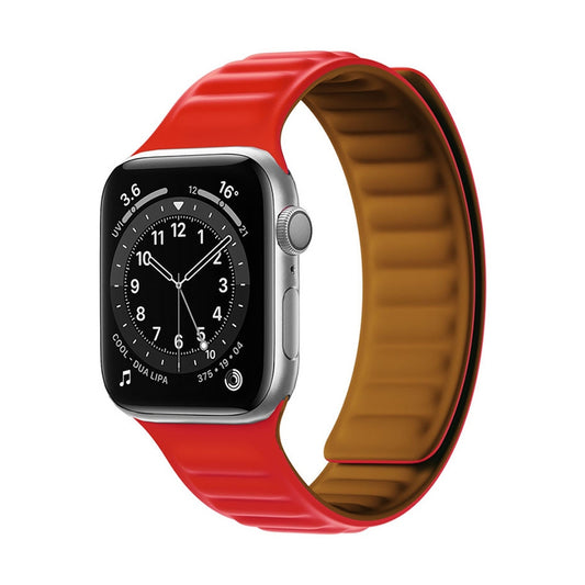 HURTEL Magnetic strap bracelet for Apple Watch 45 mm - red