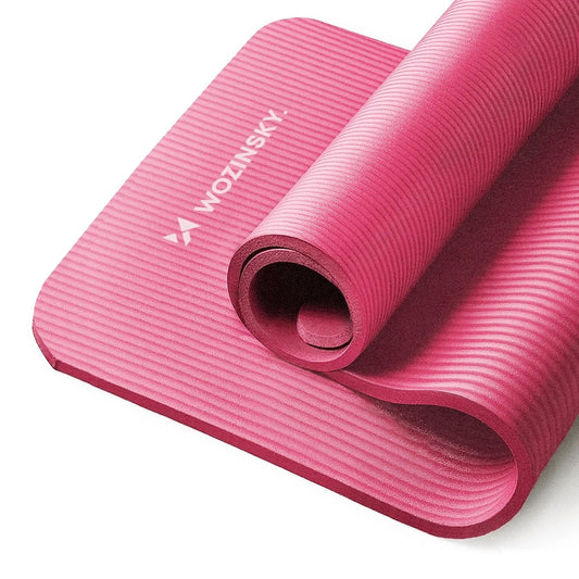 WOZINSKY Gymnastics mat for fitness yoga exercises, thick 183 x 61 x 1.5 cm - pink