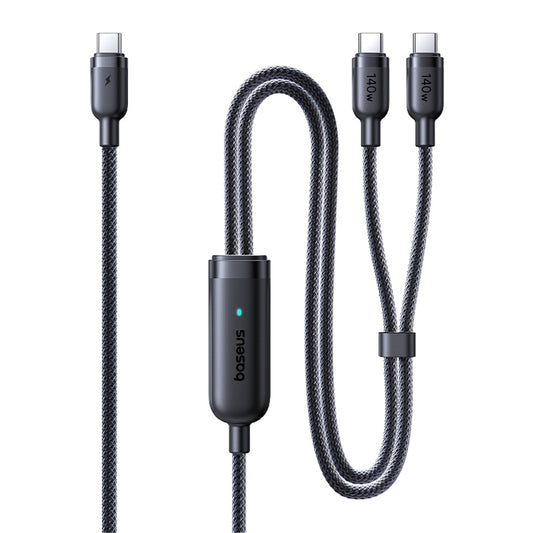BASEUS Cable 2in1 USB-C - 2x USB-C 140W 1.5 m - black