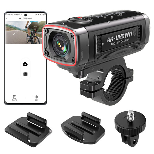 AKEEYO 4K sports video recorder camera for the handlebar of a motorcycle AKY-710S - black
