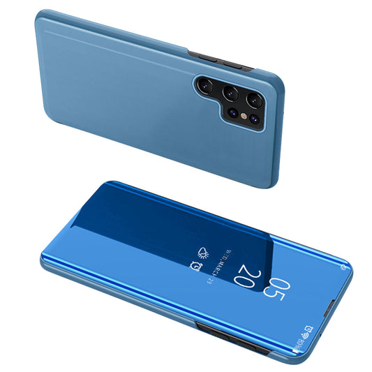 HURTEL Cover for Samsung S24 Ultra with flap Clear View Case - blue