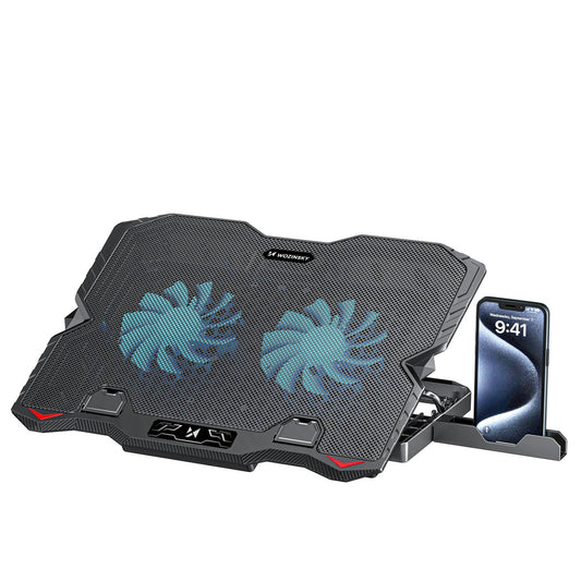 WOZINSKY Gaming cooling stand for a laptop with a phone stand - black