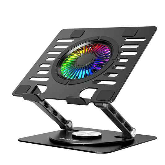 WOZINSKY Cooling stand with 360 rotation for laptop tablet RGB - black