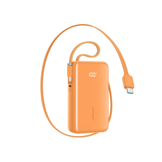 JOYROOM Powerbank 10000mAh with built-in USB-C 35W cables - orange