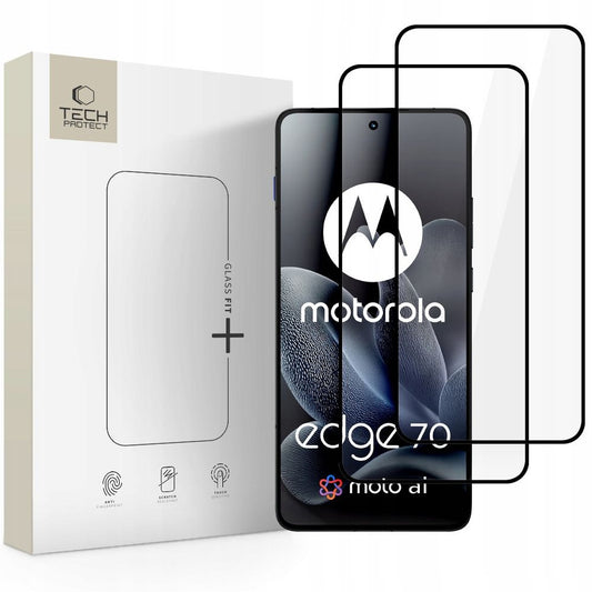 Tech-Protect Tempered glass for Motorola Edge 70 5G Glass Fit+ black - 2 pcs.