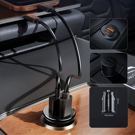 ORICO USB-C USB-A 30W car charger - black – image 10