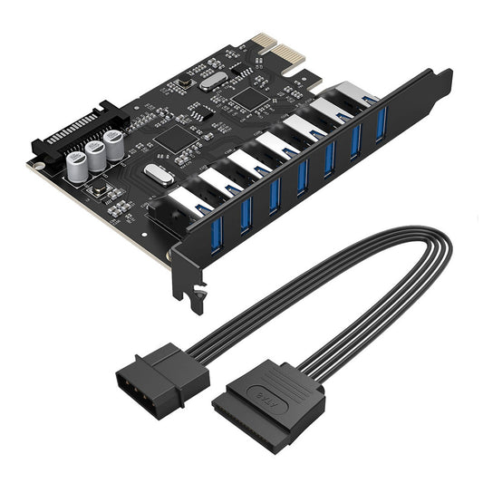 ORICO PCI-E expansion card - 7x USB 3.0 for a desktop computer - black