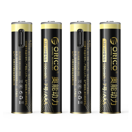 ORICO Rechargeable lithium battery AAA 1.5 V 500mWh USB-C with charging cable - 4 pcs.