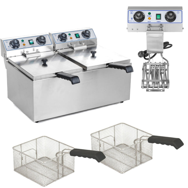 TIMER 2x9L electric fryer