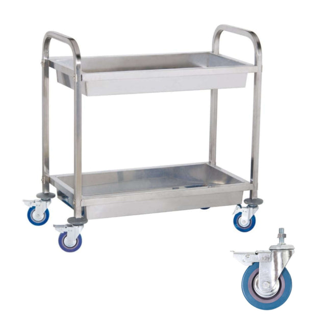 Steel waiter's trolley with 2 shelves and deep shelves by Royal Catering - Gastronomy/Kitchen/Technological furniture/Waiter and transport trolleys