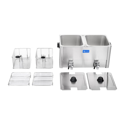Double electric fryer with drain taps EGO 2x8L