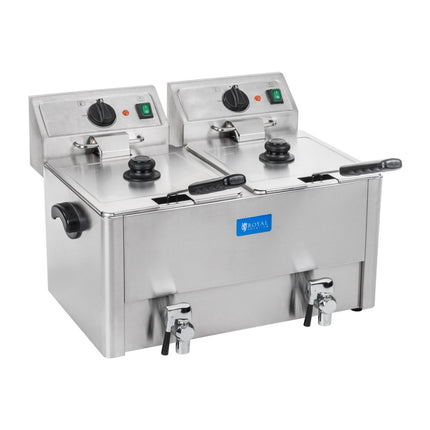 Double electric fryer with drain taps EGO 2x8L