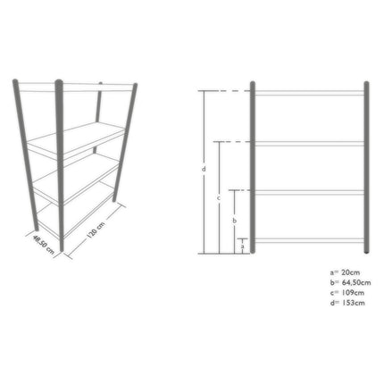 The stainless steel gastronomy rack 120x48.5x155cm