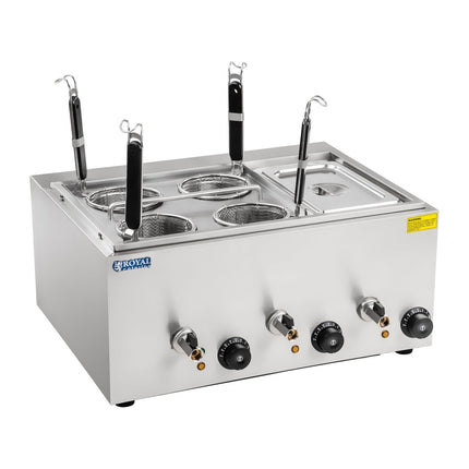 Pasta and bemaranian pasta pots with 3 chambers with taps