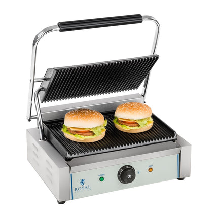 Contact Grill for double-sided ribbed PANINI