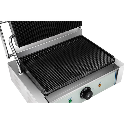 Contact Grill for double-sided ribbed PANINI